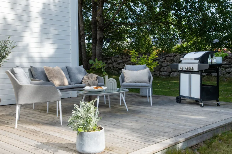 Spoga Loungegrupp Utomhus 4-sits - Vit/Grå - Utemöbler - Utegrupp - Loungegrupp