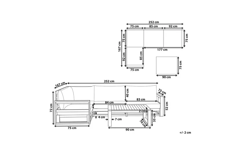Loungegrupp Timor Ljus trä/beige, Ja, Högervänd - Ljus trä/beige, Ja, Högervänd - Utemöbler - Utegrupp - Loungegrupp