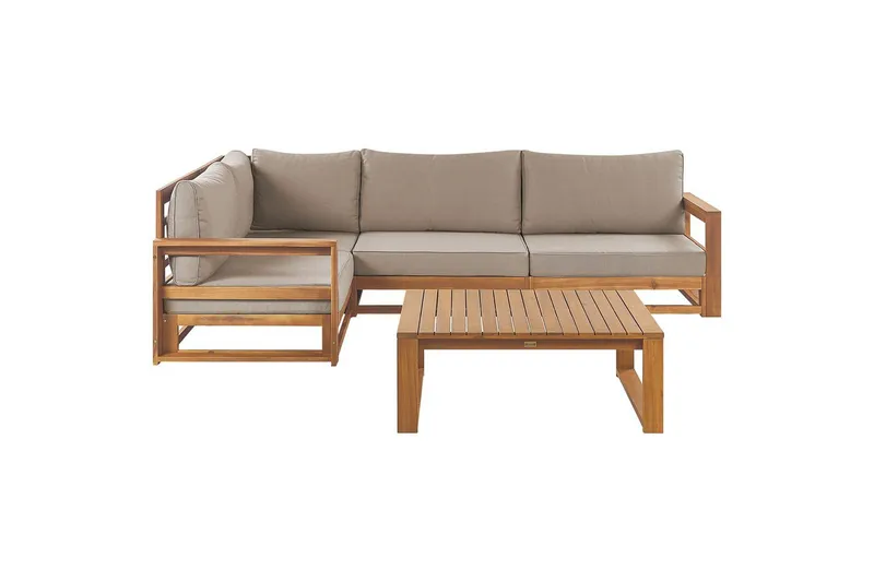 Loungegrupp Timor Ljus trä/beige, Ja, Högervänd, Ljus trä/beige, Ja, Högervänd