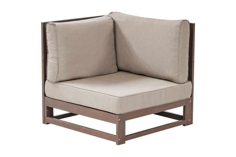 Loungegrupp Timor Mörk trä/beige/grå, Ja, Vänstervänd - Mörk trä/beige/grå, Ja, Vänstervänd - Utemöbler - Utegrupp - Loungegrupp