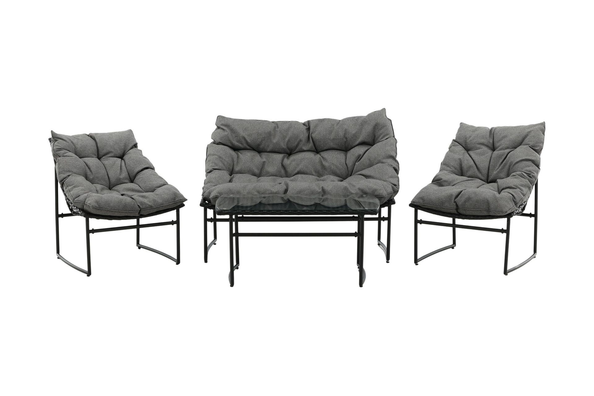 tina loungegrupp utomhus 4-sits - svart