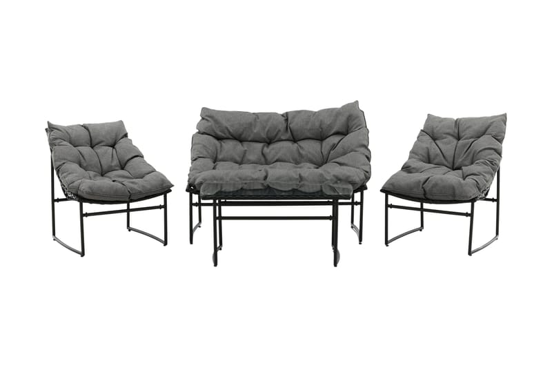 Tina Loungegrupp Utomhus 4-sits, Svart