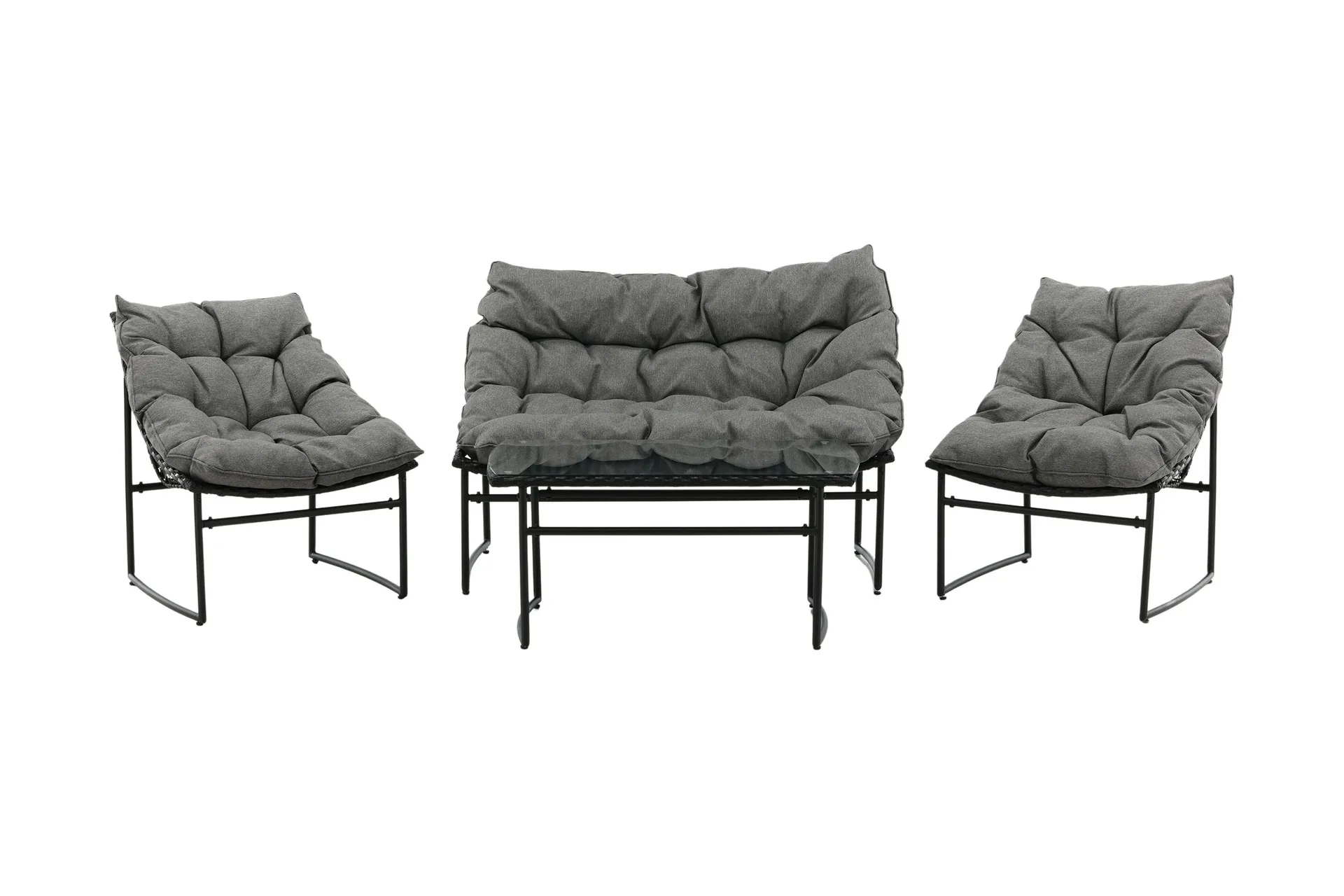 tina loungegrupp utomhus 4-sits - svart