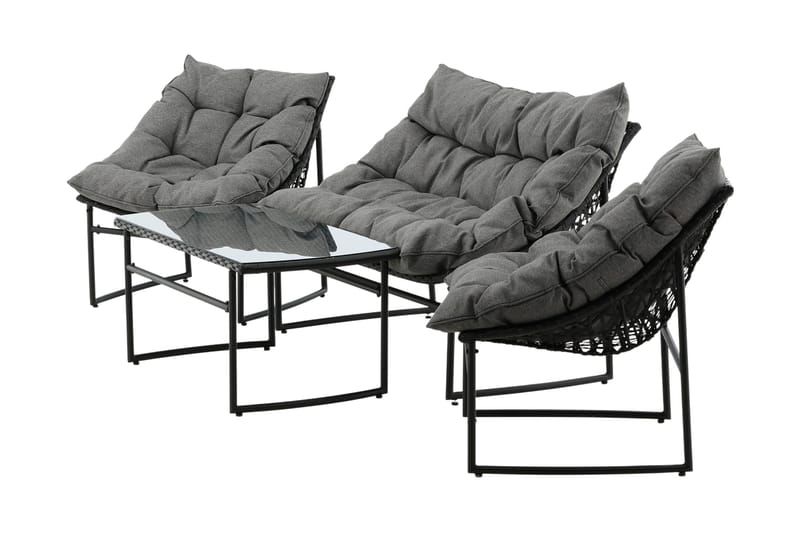Tina Loungegrupp Utomhus 4-sits - Svart - Utemöbler - Utegrupp - Loungegrupp