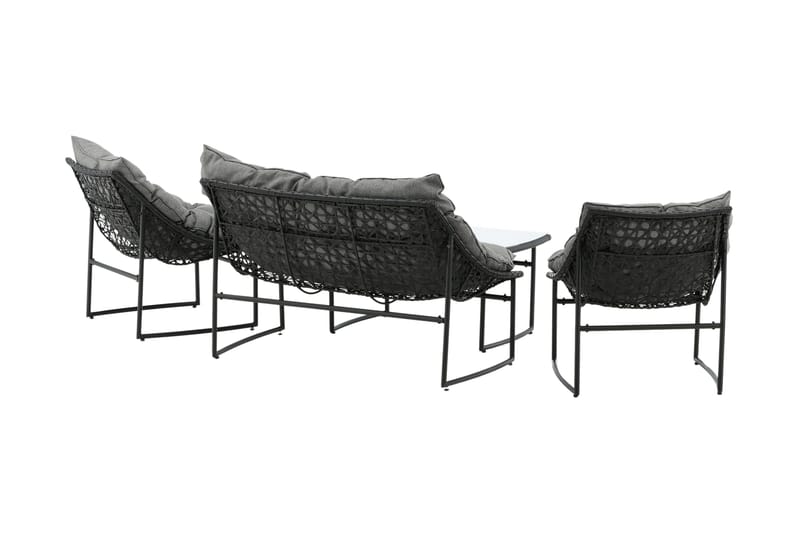 Tina Loungegrupp Utomhus 4-sits - Svart - Utemöbler - Utegrupp - Loungegrupp