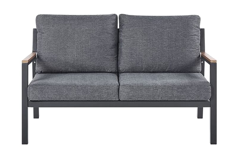Trädgårdsmöbelset 4-sits mörkgrå DELIA - Svart - Utemöbler - Utegrupp - Loungegrupp