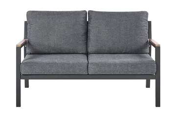 Trädgårdsmöbelset 4-sits mörkgrå DELIA - Svart - Utemöbler - Utegrupp - Loungegrupp