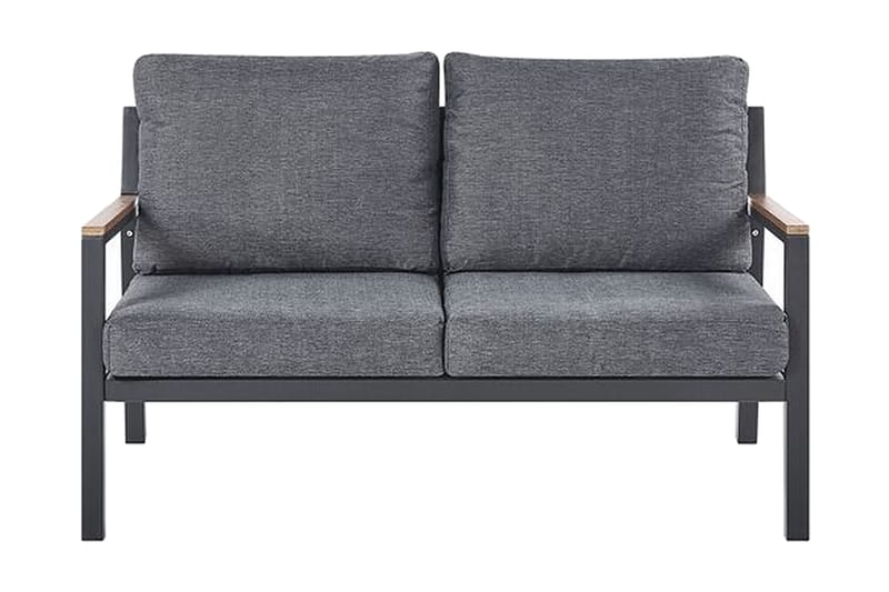 Trädgårdsmöbelset 4-sits mörkgrå DELIA - Svart - Utemöbler - Utegrupp - Loungegrupp