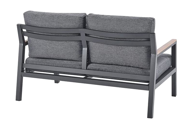 Trädgårdsmöbelset 4-sits mörkgrå DELIA - Svart - Utemöbler - Utegrupp - Loungegrupp