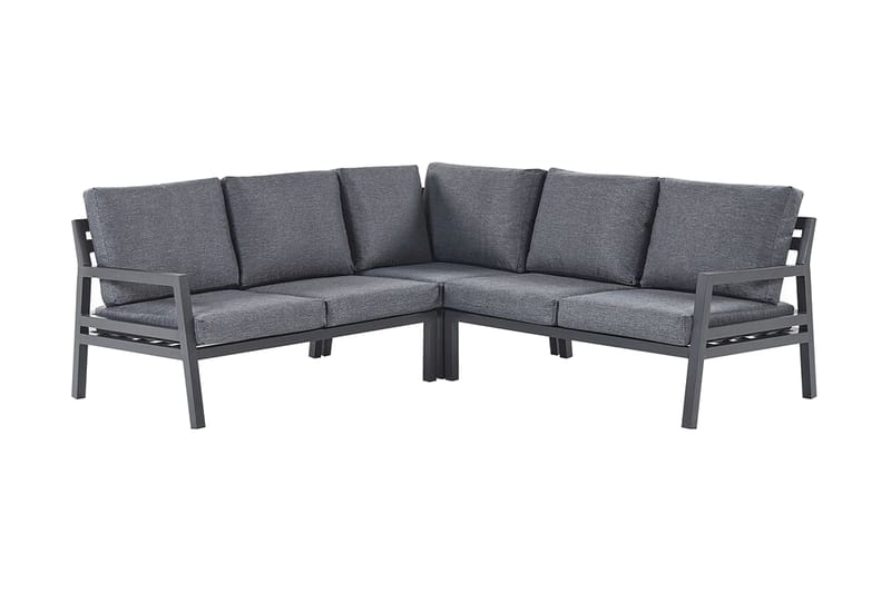 Trädgårdsmöbelset 5-sits mörkgrå VIZZINI - Svart - Utemöbler - Utegrupp - Loungegrupp