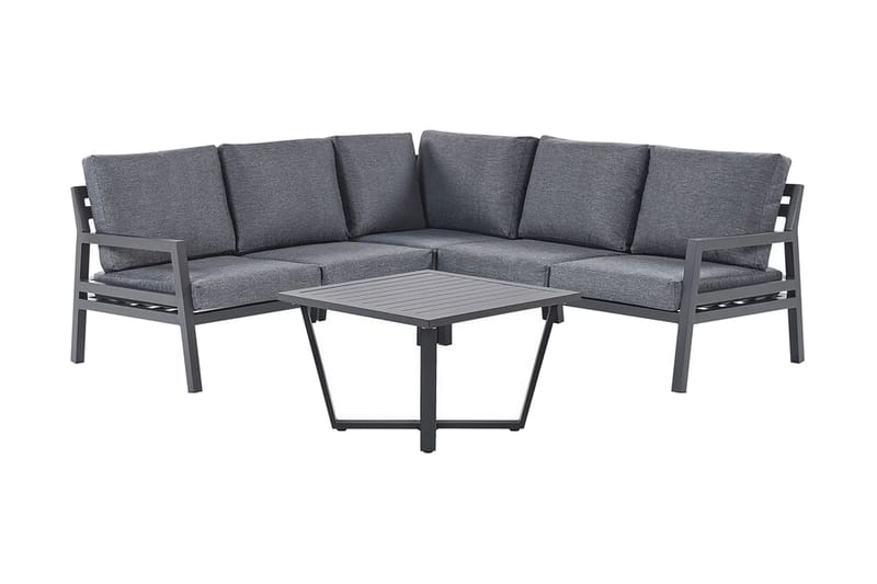 Trädgårdsmöbelset 5-sits mörkgrå VIZZINI - Svart - Utemöbler - Utegrupp - Loungegrupp
