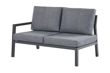 Trädgårdsmöbelset 5-sits mörkgrå VIZZINI - Svart - Utemöbler - Utegrupp - Loungegrupp