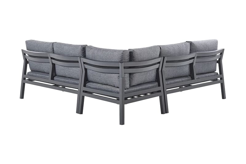 Trädgårdsmöbelset 5-sits mörkgrå VIZZINI - Svart - Utemöbler - Utegrupp - Loungegrupp