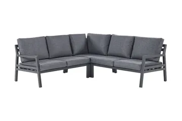 Trädgårdsmöbelset 5-sits mörkgrå VIZZINI - Svart - Utemöbler - Utegrupp - Loungegrupp