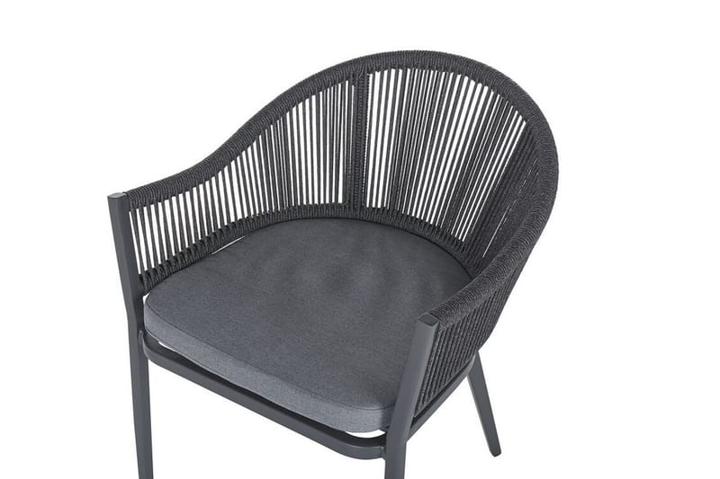 Trädgårdsset av Utebord och 4 Utestolar aluminium MILETO - Grå - Utemöbler - Utegrupp - Loungegrupp