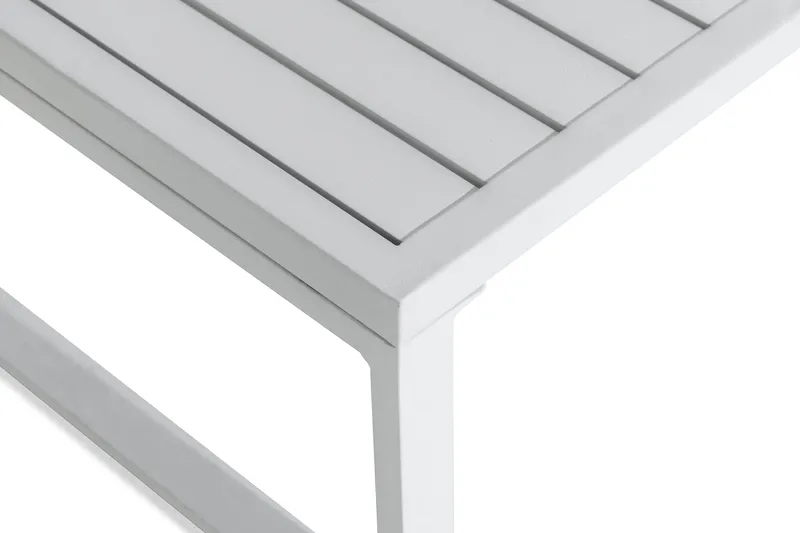 Tunis Loungegrupp Utomhus - 4-sits Loungeset Utemöbler för Uteplats - Vit / Gråa dynor - Utemöbler - Utegrupp - Loungegrupp