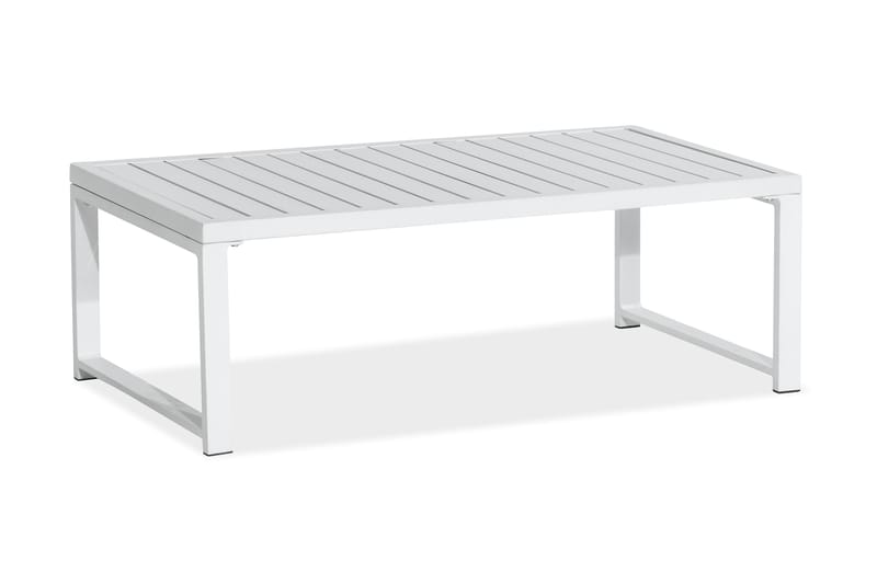 Tunis Loungegrupp Utomhus - 4-sits Loungeset Utemöbler för Uteplats - Vit / Gråa dynor - Utemöbler - Utegrupp - Loungegrupp