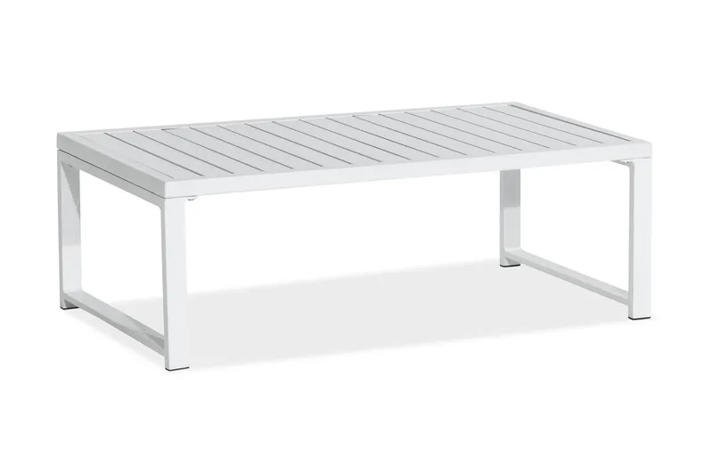 Tunis Loungegrupp Utomhus - 4-sits Loungeset Utemöbler för Uteplats - Vit / Gråa dynor - Utemöbler - Utegrupp - Loungegrupp