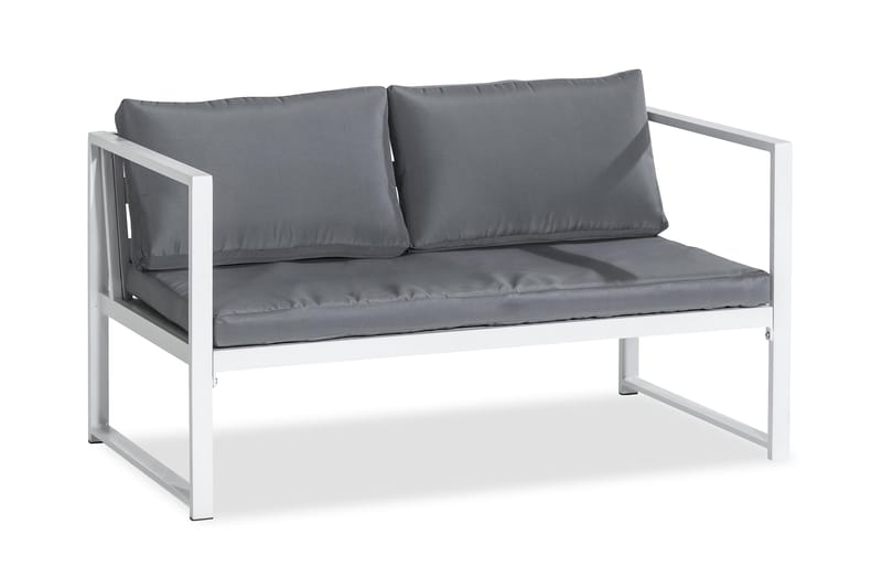 Tunis Soffgrupp - Vit / Gråa dynor - Utemöbler - Utegrupp - Loungegrupp