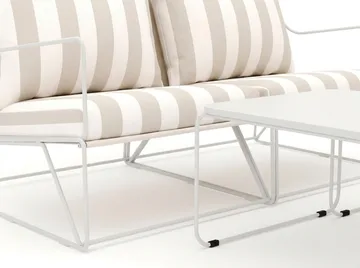 Usteryd 2 sits Loungesoffa med satsbord - Beige/Striped - Utemöbler - Utegrupp - Loungegrupp