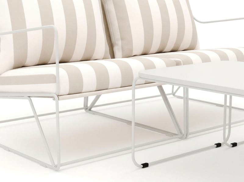 Usteryd 2 sits Loungesoffa med satsbord - Beige/Striped - Utemöbler - Utegrupp - Loungegrupp