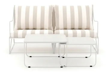 Usteryd 2 sits Loungesoffa med satsbord - Beige/Striped - Utemöbler - Utegrupp - Loungegrupp