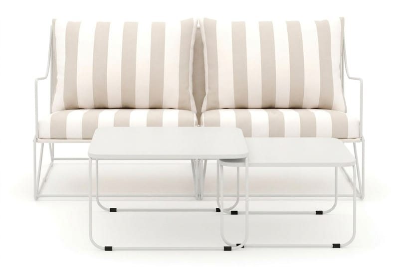 Usteryd 2 sits Loungesoffa med satsbord - Beige/Striped - Utemöbler - Utegrupp - Loungegrupp
