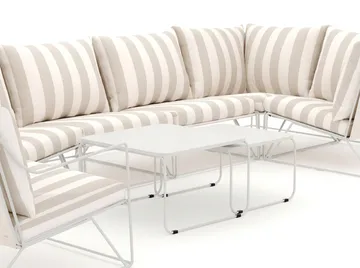 Usteryd utomhus hörnsoffa 6-sits vändbar med fåtölj - Beige/Striped - Utemöbler - Utegrupp - Loungegrupp