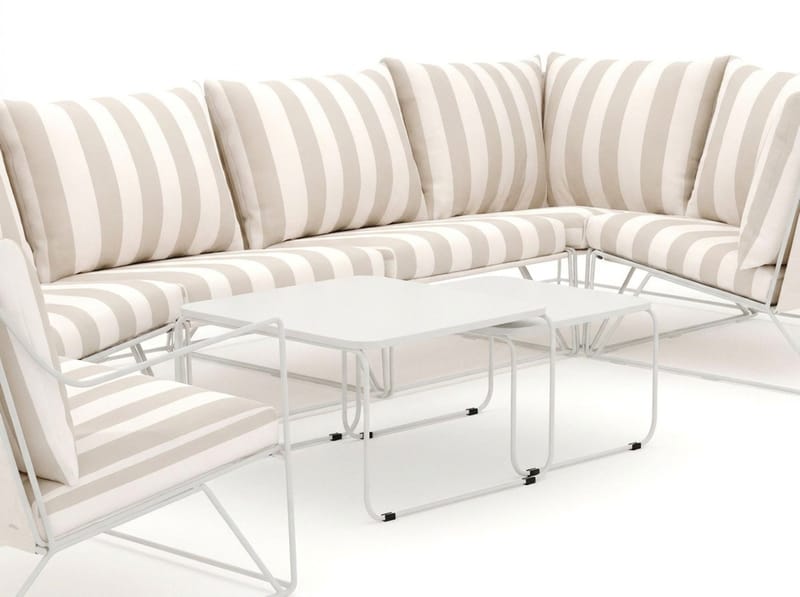 Usteryd utomhus hörnsoffa 6-sits vändbar med fåtölj - Beige/Striped - Utemöbler - Utegrupp - Loungegrupp