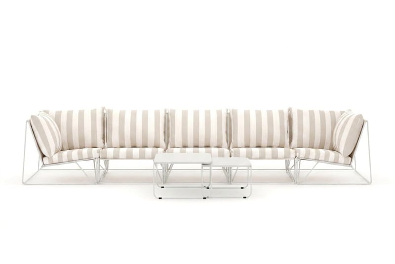 Usteryd utomhus rak 5-sits soffa - Beige/Striped - Utemöbler - Utegrupp - Loungegrupp