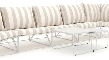 Usteryd utomhus rak 5-sits soffa - Beige/Striped - Utemöbler - Utegrupp - Loungegrupp