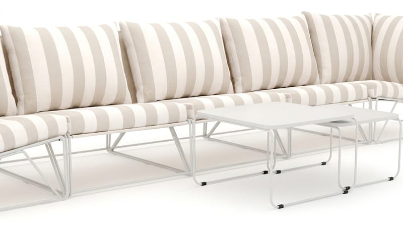 Usteryd utomhus rak 5-sits soffa - Beige/Striped - Utemöbler - Utegrupp - Loungegrupp