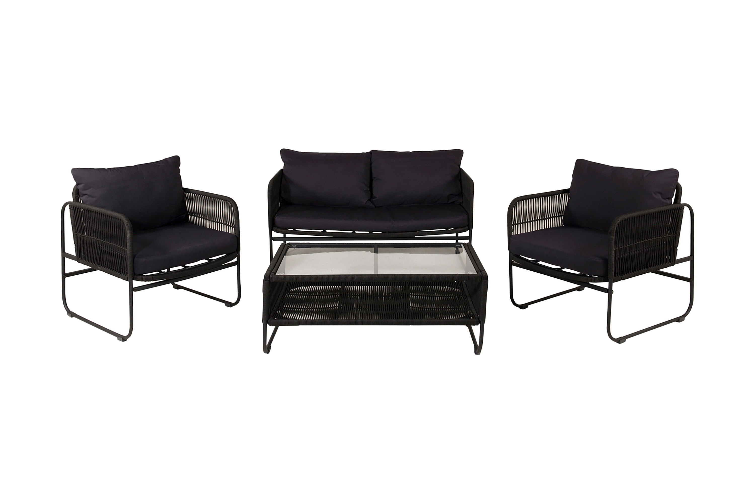 utah loungegrupp utomhus 4-sits - svart