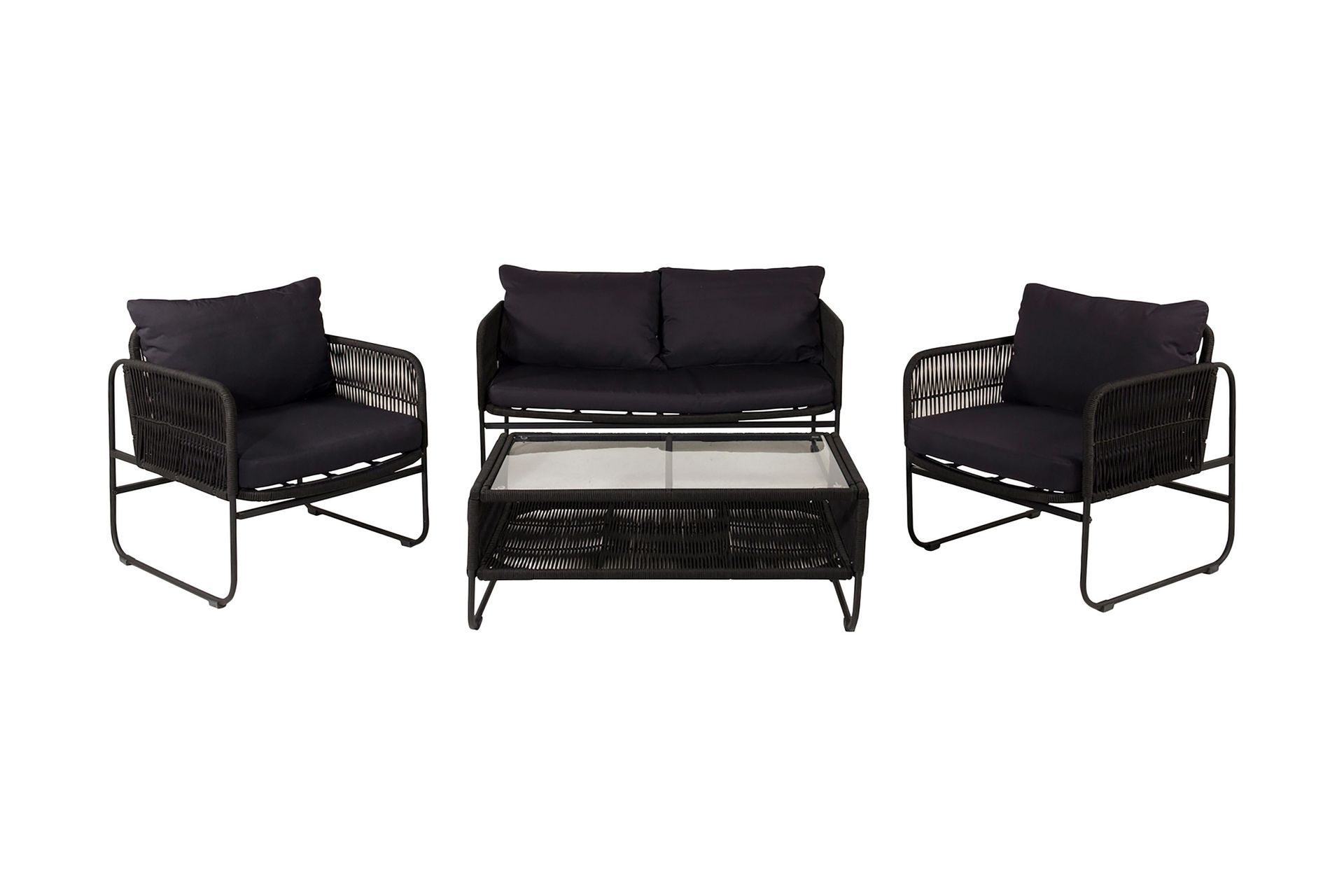 utah loungegrupp utomhus 4-sits - svart