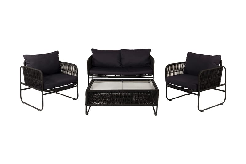 Utah Loungegrupp Utomhus 4-sits, Svart