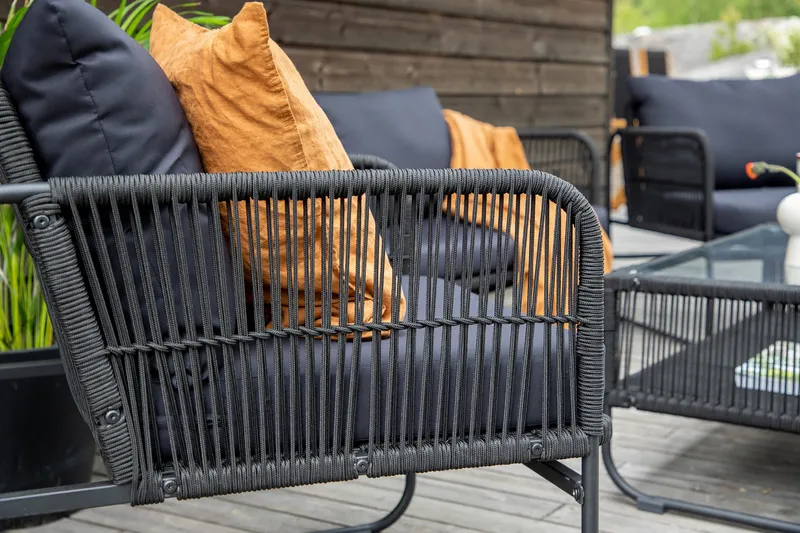 Utah Loungegrupp Utomhus 4-sits - Svart - Utemöbler - Utegrupp - Loungegrupp