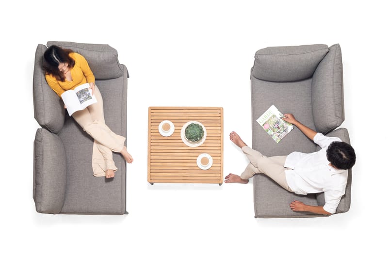 Loungegrupp Utomhus TOPAZ vänster/höger 4-sitssoffa + soffbord 73 cm - grå - Utemöbler - Utegrupp - Loungegrupp