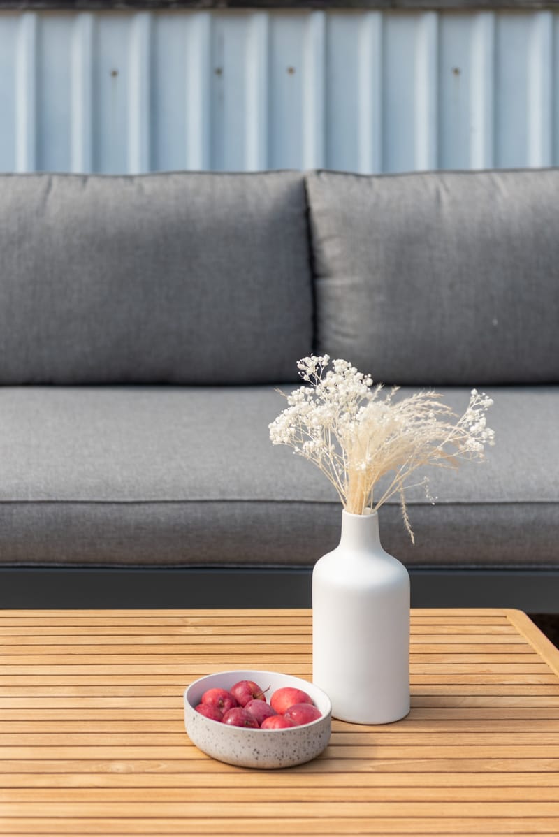 Loungegrupp Utomhus TOPAZ vänster/höger 6-sitssoffa + soffbord 73 cm - magnesiumgrå - Utemöbler - Utegrupp - Loungegrupp