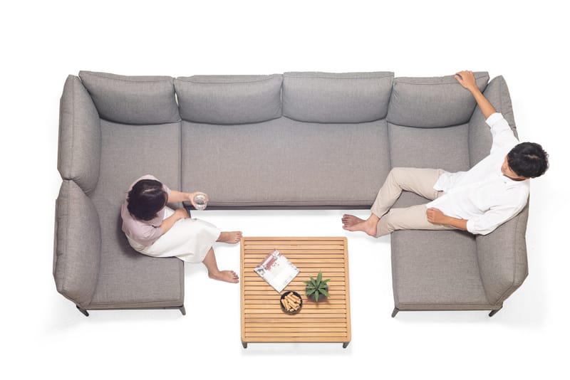 Loungegrupp Utomhus TOPAZ vänster/höger 6-sitssoffa + soffbord 73 cm - magnesiumgrå - Utemöbler - Utegrupp - Loungegrupp