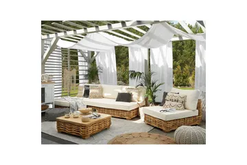 Loungegrupp Varallo Natur/vit, Högervänd - Natur/vit, Högervänd - Utemöbler - Utegrupp - Loungegrupp