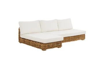 Loungegrupp Varallo Natur/vit, Högervänd - Natur/vit, Högervänd - Utemöbler - Utegrupp - Loungegrupp