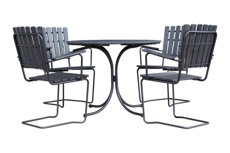 Vaxholm Matgrupp Utomhus Rund - Kaffesvart/Grå - Utemöbler - Utegrupp - Loungegrupp