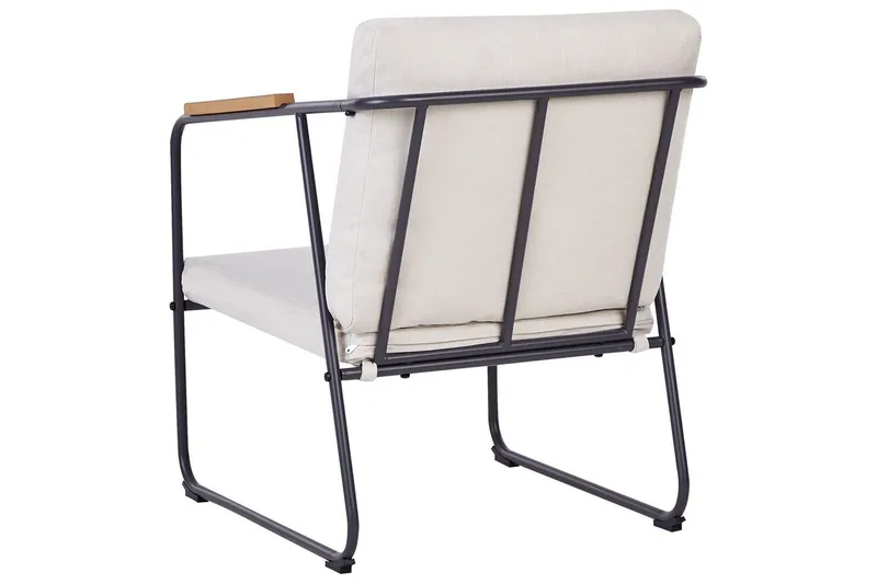 Loungegrupp Vezzana Beige/ljust trä/svart - Beige/ljust trä/svart - Utemöbler - Utegrupp - Loungegrupp
