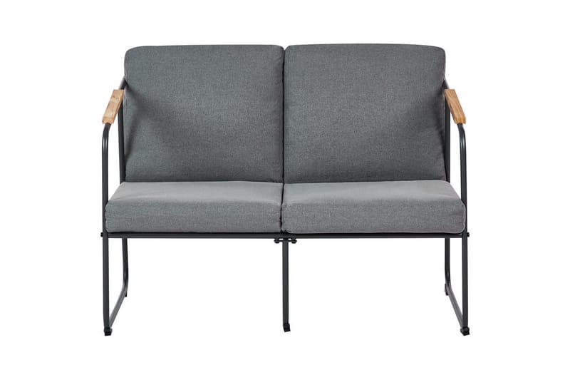 Loungegrupp Vezzana Grå/ljust trä/svart - Grå/ljust trä/svart - Utemöbler - Utegrupp - Loungegrupp
