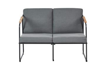 Loungegrupp Vezzana Grå/ljust trä/svart - Grå/ljust trä/svart - Utemöbler - Utegrupp - Loungegrupp