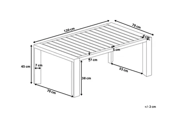 Vinci Loungegrupp Utomhus 120 cm - Grå - Utemöbler - Utegrupp - Loungegrupp