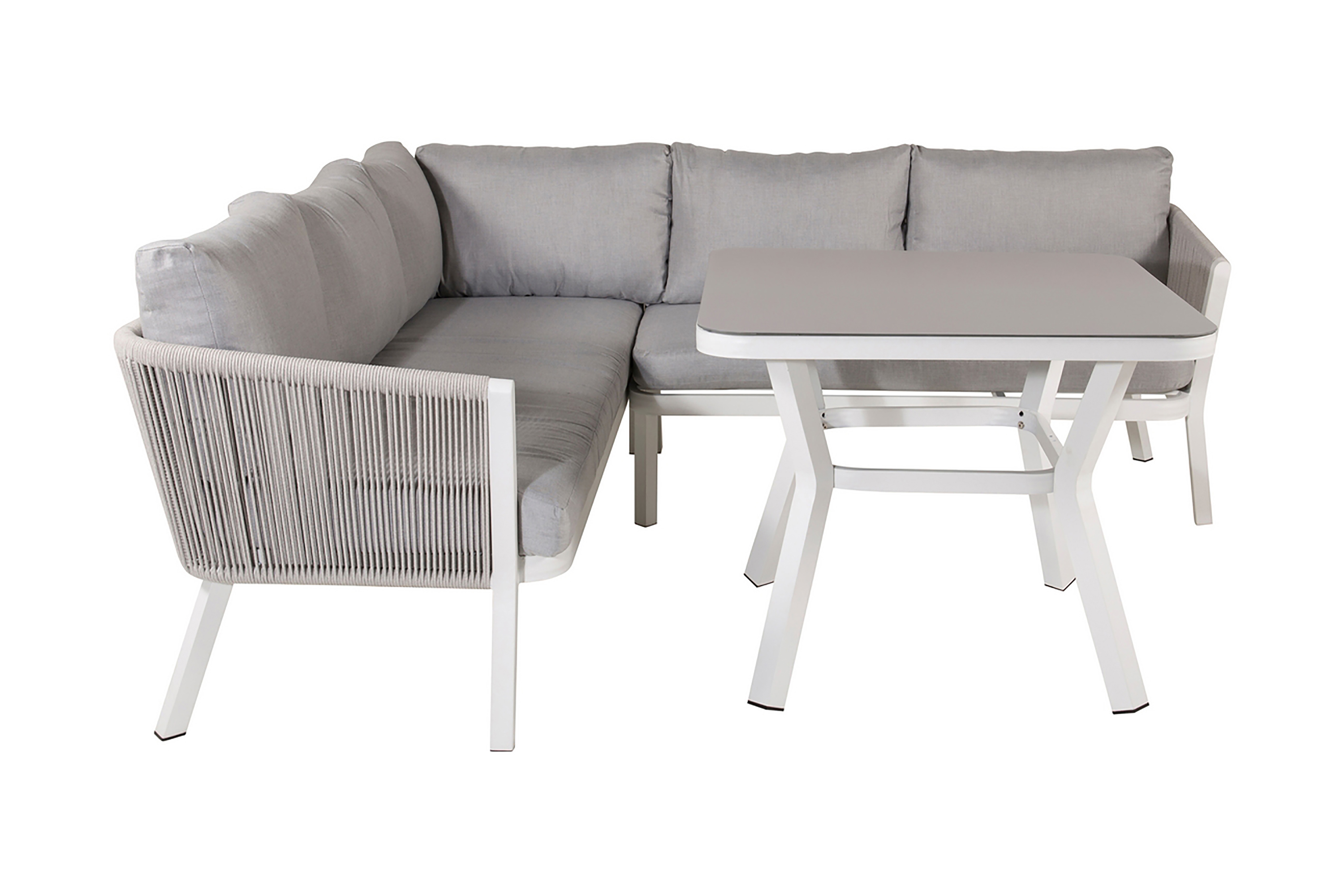 virya hörnloungegrupp utomhus med dynor grå - venture home