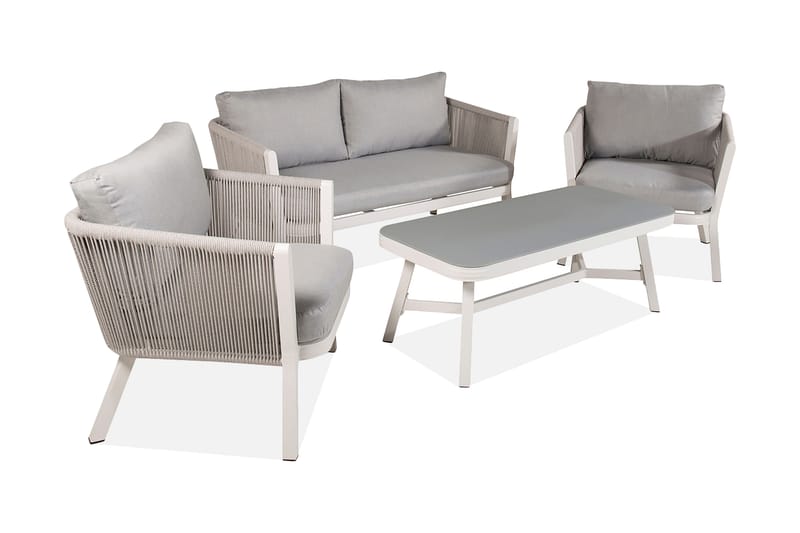 Virya Loungegrupp Utomhus 4-sits - Vit - Utemöbler - Utegrupp - Loungegrupp