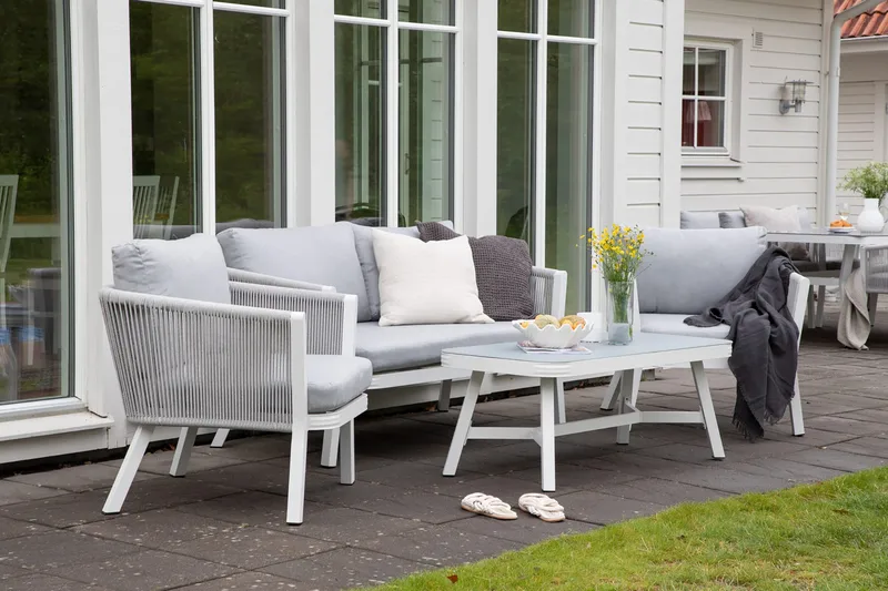 Virya Loungegrupp Utomhus 4-sits - Vit - Utemöbler - Utegrupp - Loungegrupp