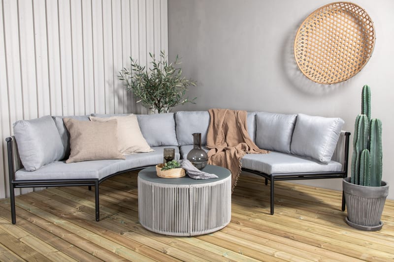 Virya Loungegrupp Utomhus Rund 6-sits - Grå - Utemöbler - Utegrupp - Loungegrupp